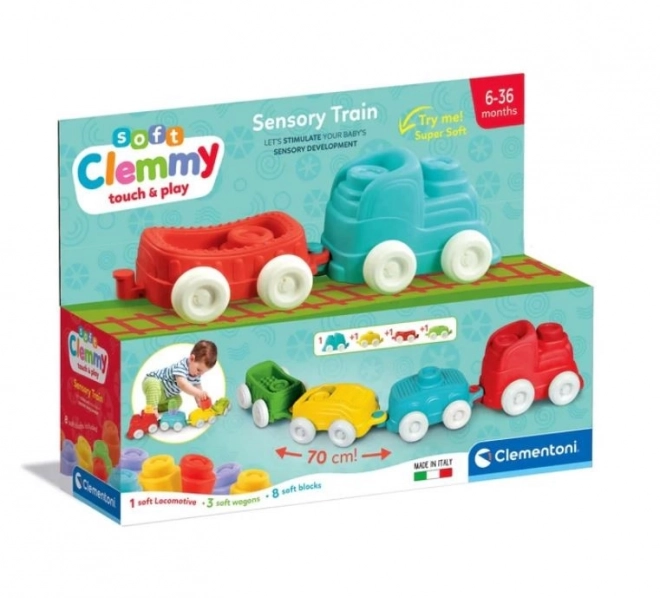 CLEMENTONI Soft Clemmy Senzorični vlak z kockami