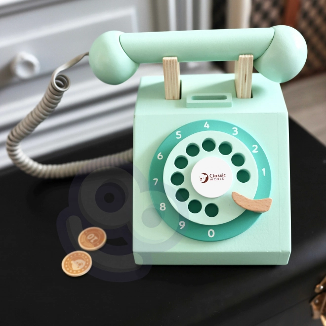 Klasični leseni telefon za otroke