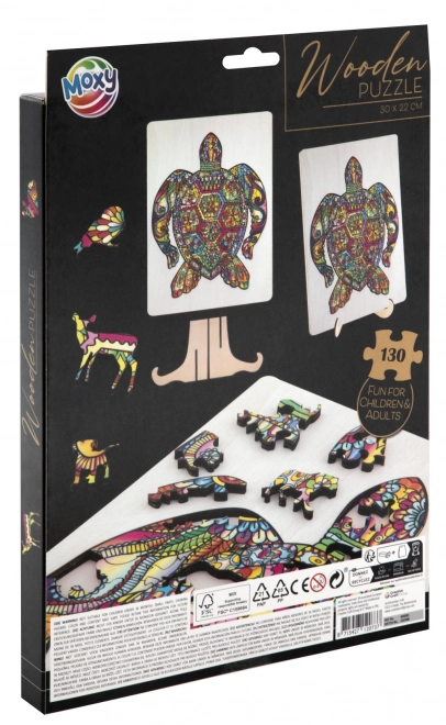 MOXY Obrysov puzzle želva 130 delov