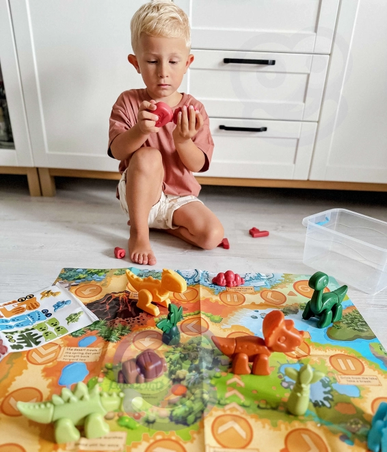 Gradbeni komplet Dinozavri 2v1 namizna igra