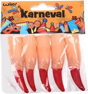 Plastični prsti z rdečimi kremplji za karneval - 10 kos