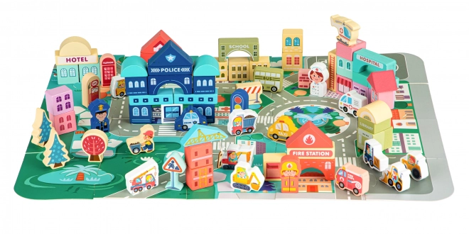 ECOTOYS Lesene kocke Mesto