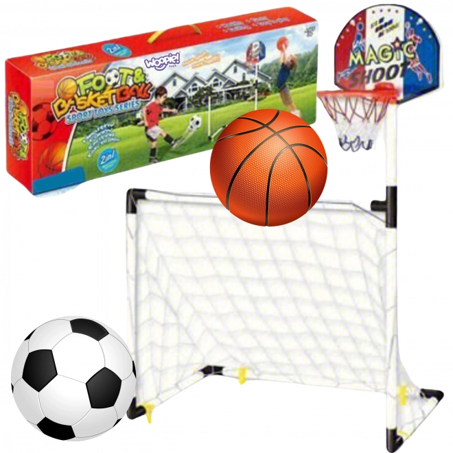 Otroški športni set 2v1 Košarka in Nogomet Woopie
