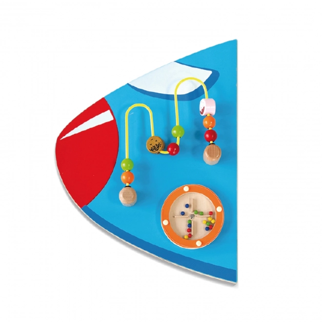 Lesena stenska senzorična tabla Letalo VIGA Montessori