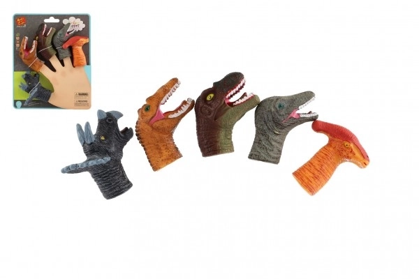 Gumijasti prstni dinozavri 5 kosov 6cm na kartici 16,5x20cm