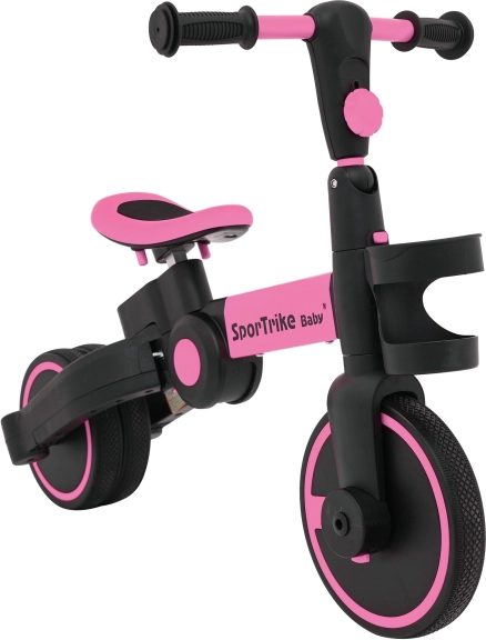 Otroško poganjalno kolo in tricikel 3v1 SporTrike – Rožnata