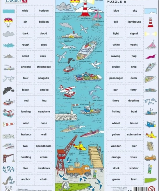 Larsen puzzle za učenje angleščine Na morju 64 koščkov