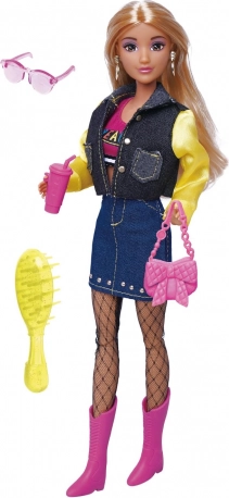 Punčka v denim krilu z dodatki 30 cm