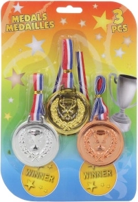 Set medalj za otroke – zlata, srebrna in bronasta