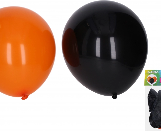 Baloni za noč čarovnic 30 cm – komplet 10 kosov, črni in oranžni