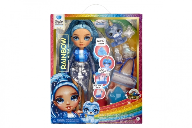 Rainbow High modna punčka z živalico - Skyler Bradshaw