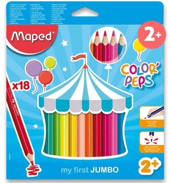 Trojstranski Jumbo Barvice Color'Peps od Maped, 18 kos