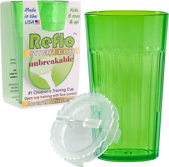 Treningški lonček REFLO – zelen, nezlomljiv, 170 ml (od 6 mesecev)