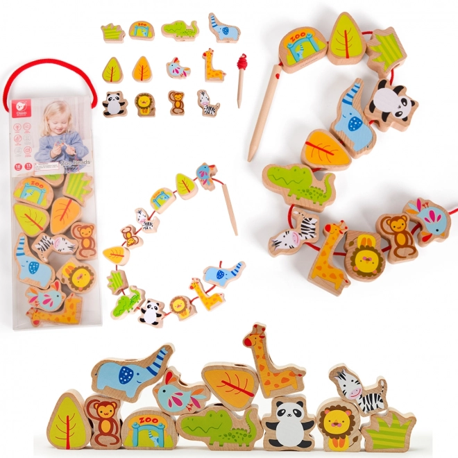 Lesene kocke za natikanje ZOO
