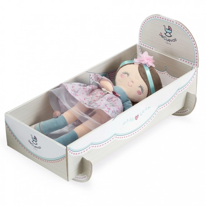DeCuevas 20045 Plišasta punčka PROVENZA - 36 cm s posteljico