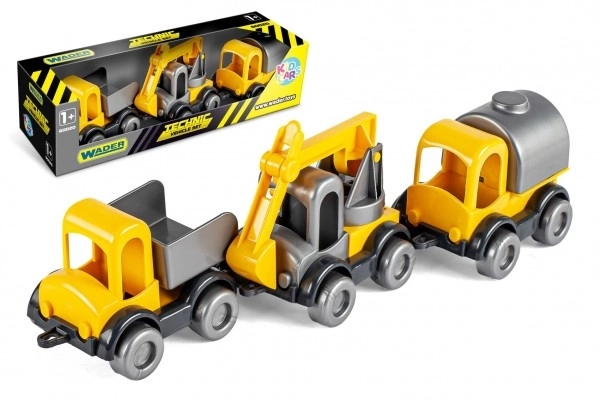 Avto gradbeni Kid Cars 3x plast 10cm v škatli 30x8x10cm 12m+ Wader