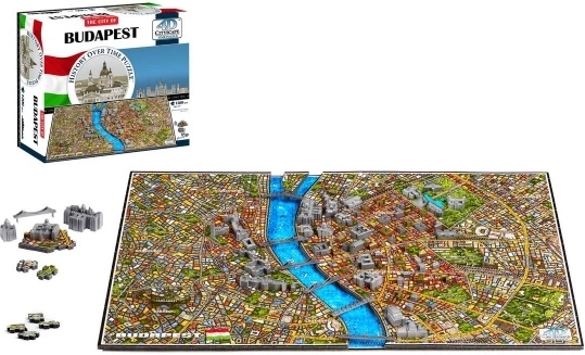 4D puzzle Budimpešta – zgodovinski zemljevid mesta skozi čas