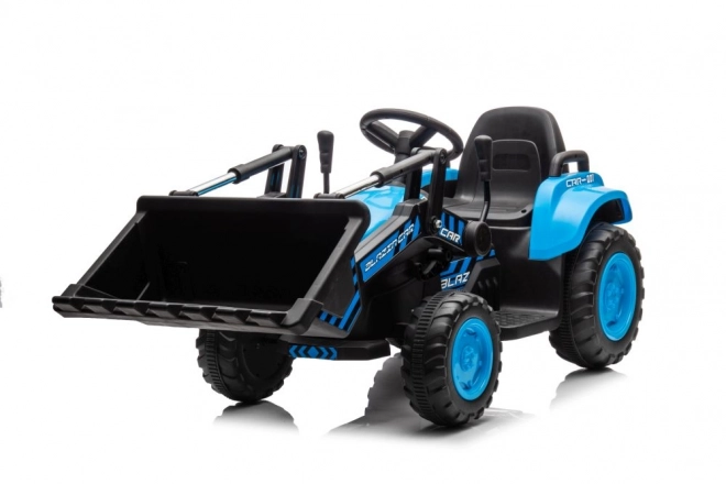 Električni otroški traktor z žlico moder