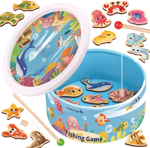 Tooky Toy magnetna igra lovljenja ribic – leseni komplet