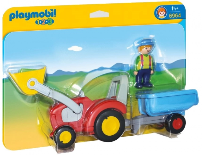 PLAYMOBIL4 1.2.3 6964 Traktor z dodatnim vozilom