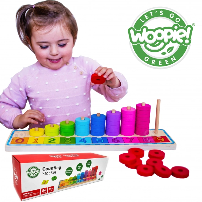 Woopie Green montessori leseni računski set in barvna sestavljanka, 56 kosov