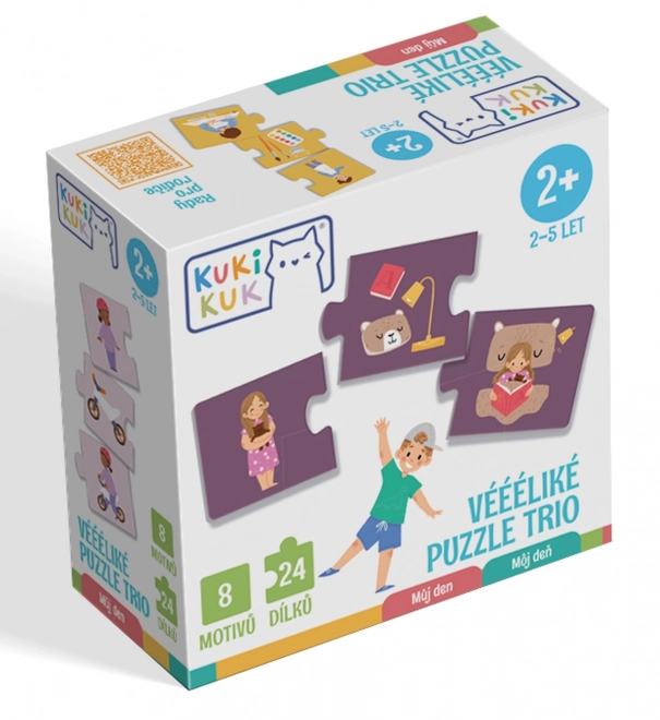 KukiKuk 80042 Veliké puzzle trio Moj dan