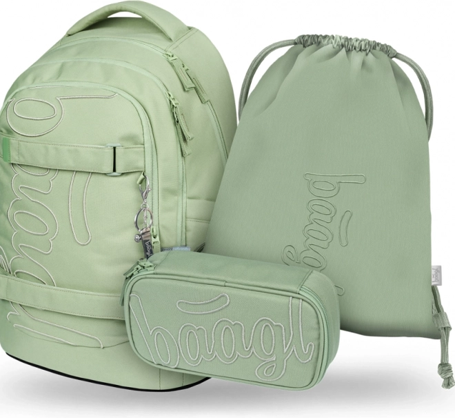 Set za šolarje BAAGL Skate Max Mentol: nahrbtnik, peresnica, vrečka