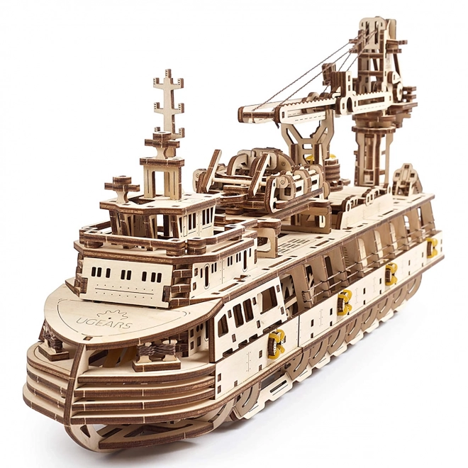 Ugears 3D uganka - Raziskovalna parna ladja 575 delov