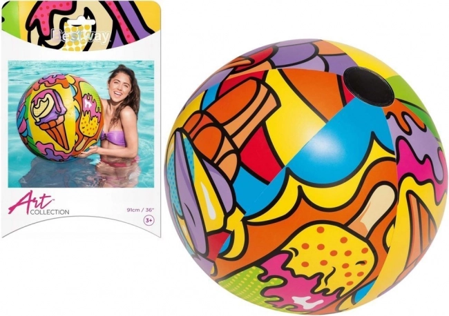 Napihljiva večbarvna plažna žoga 91 cm BESTWAY