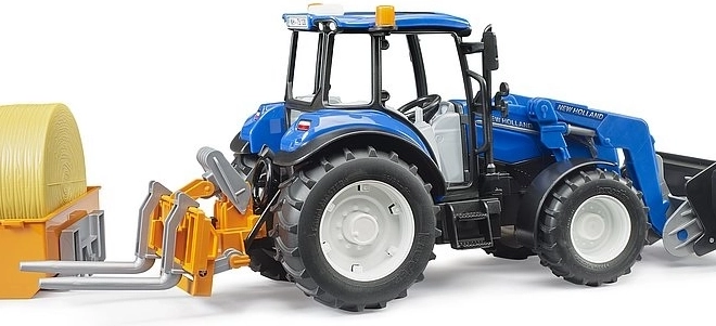 Bruder traktor New Holland T5.120 s čelnim nakladačem in korito