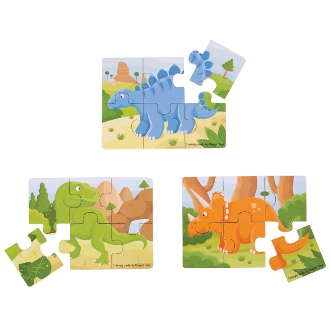 Bigjigs Toys Puzzle 3v1 dinozavri