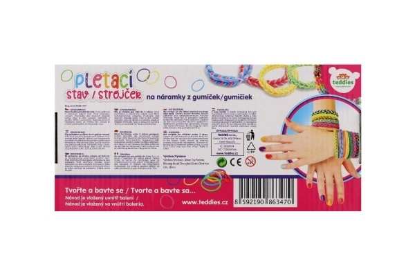 Naredi si svojo zapestnico - gumice 600 kos + orodje + statve za pletenje zapestnic v škatli 27x13x4cm
