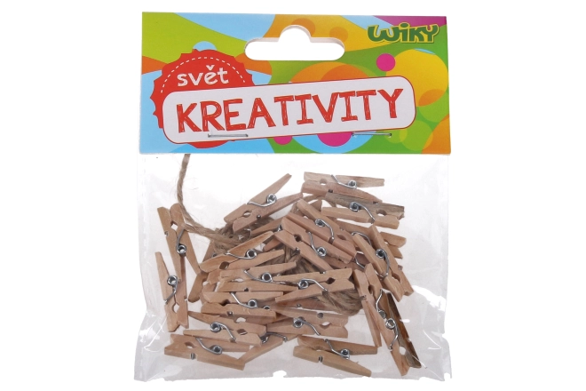 Barvne lesene kljukice z vrvico