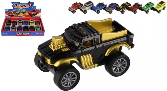 Terensko off-road mini avto z mehanizmom povratnega vlečenja - kovina/plastika 6,5 cm