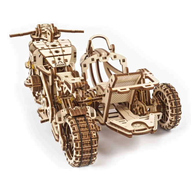 Ugears 3D puzzle Motocikel s prikolico 380 kosov