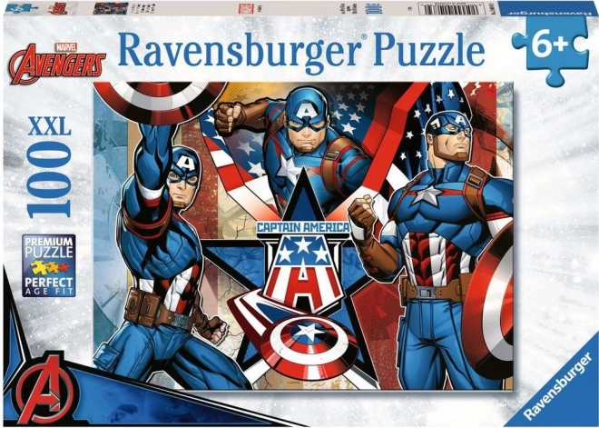 Ravensburger sestavljanka Marvel: Kapitan Amerika XXL 100 kosov
