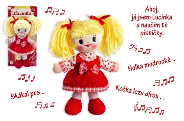 Česky pojoča punčka iz blaga Lucinka - 30 cm
