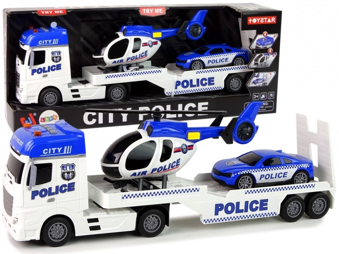 Set policijskih tovornih vozil Policijski helikopter Zvočna svetila