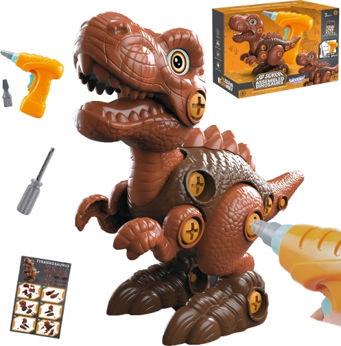 Gradbeni komplet dinozaver T‑Rex za sestavljanje z vrtalnikom 31 kosov WOOPIE