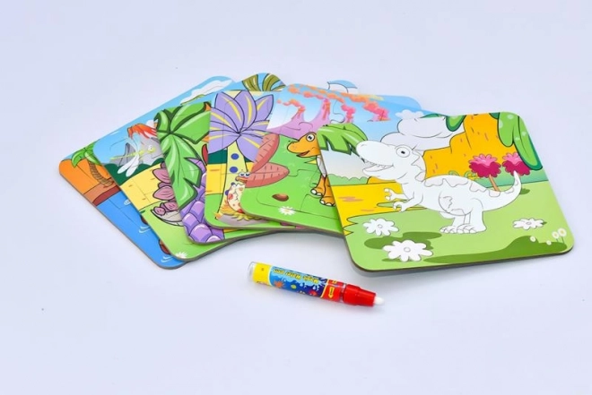 Mac Toys Sestavljanka Dinozavri z Vodnim Slikanjem