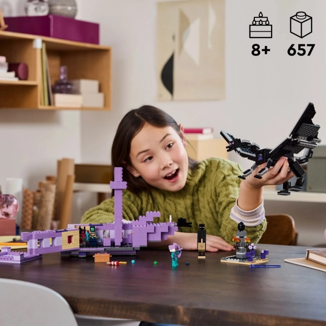 LEGO Minecraft 21264 Zmaj iz Ende in ladja iz Enda