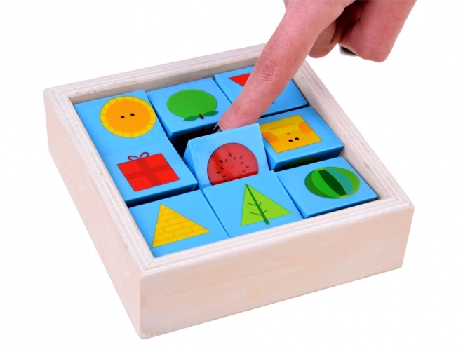 Izobraževalne lesene kocke sestavljanke s slikami
