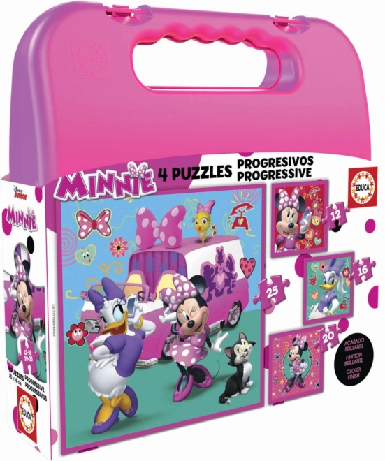 EDUCA uganka v kovčku Minnie in Daisy 4v1 za otroke
