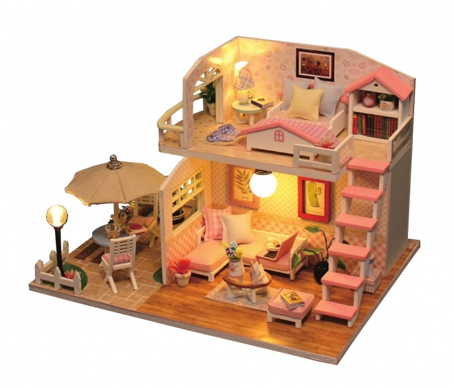 Dvigne miniatura hišice Rožnata hiša