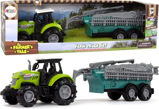 Otroški zeleni traktor s pršilnikom z zvoki