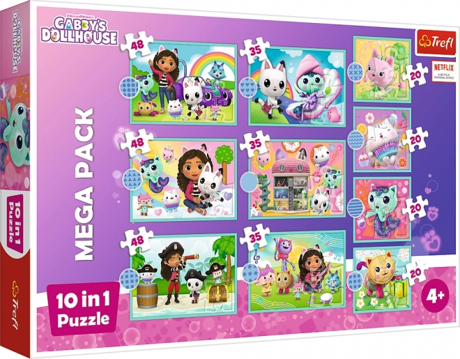 Trefl Puzzle Pro Otroci Gabin Mačji Domek 10 v 1