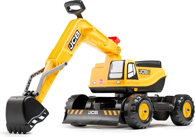 Otroški pedalni bager JCB z vrtljivim krakom in čelado FALK