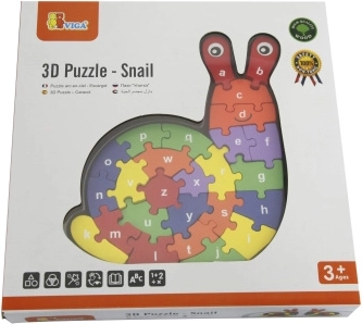 3D sestavljanka Polž z abecedo