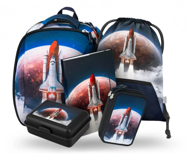 BAAGL SET 5 Shelly Space Shuttle: nahrbtnik, peresnica, vrečka, mape, škatla