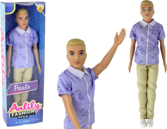 Punčka deček Paolo z blond lasmi in srajco